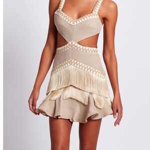 PatBo Metallic Fringe Mini Dress